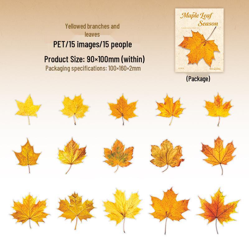 

Four Seasons Maple Leaf PET Stickers - Seasonal Journaling & DIY Collage Materials