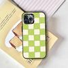 Green & Orange Check Phone Case For iPhone 17,16,15,14,13,12,11 Plus,Pro Max,XS,Colorful Silver Black Cover