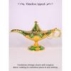 Vintage Aladdin Chirag Lamp-Luxurious Metal Jewelry Box,Decorative Showpiece,Home & Office-12 cm(Gold-Green)