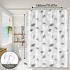 Simple and Fresh Leaf-Patterned Bathroom Shower Curtain, Blocking and Separating Areas, Quick-Drying and Washable