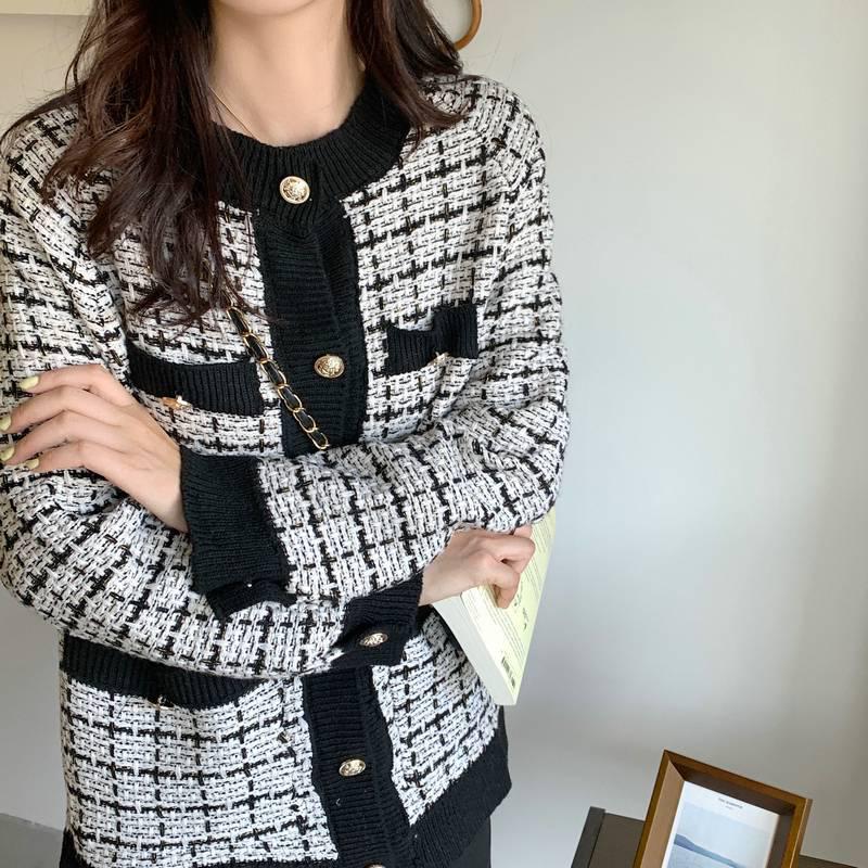 Korean Style CC Cream Sweater Coat: Women's Mid-Length Knit Cardigan for 2026 Autumn/Winter in Loose, Lazy Style