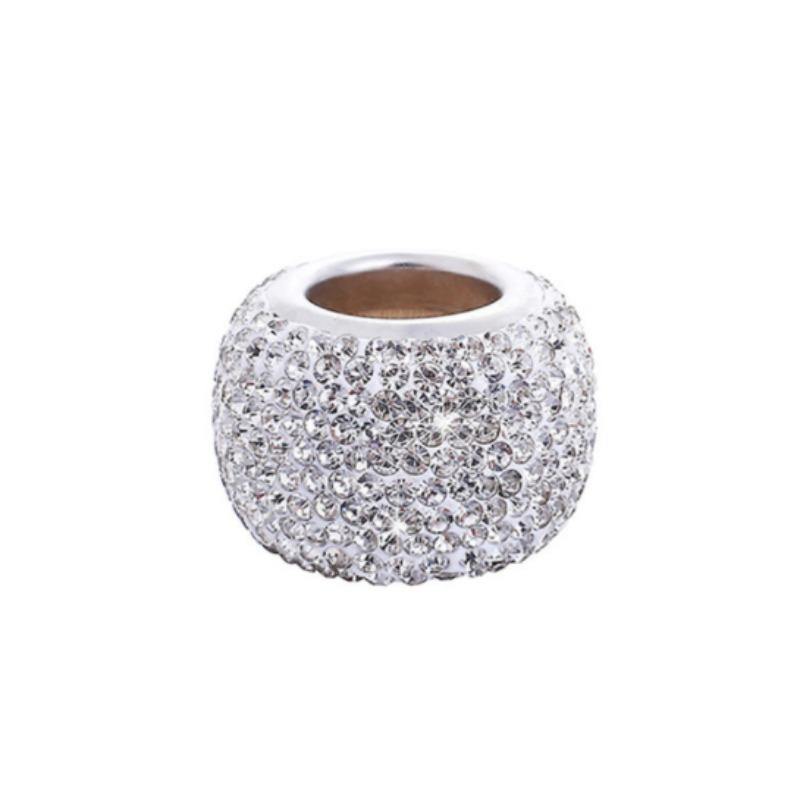 Universal Crystal Rhinestone Car Seat Headrest Ring Collars Decor Charms Diamond Bling Car Interior Accessories For Women Girls