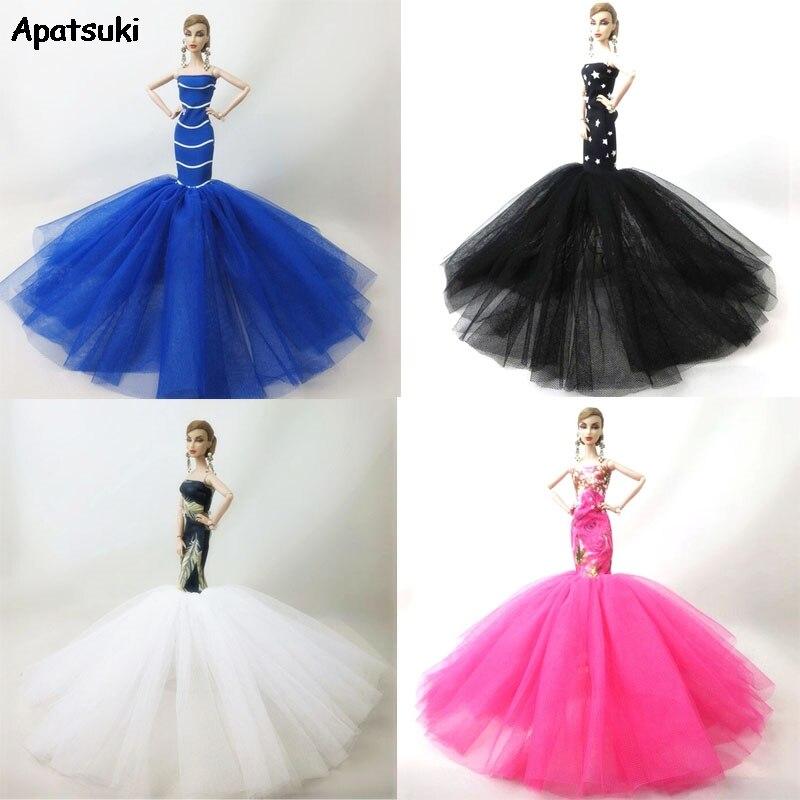 Mermaid Dress For Barbie Doll Clothes Formal Fishtail Wedding Dress Party Gown For Barbie Doll Clothes Handmade Dresses Toy