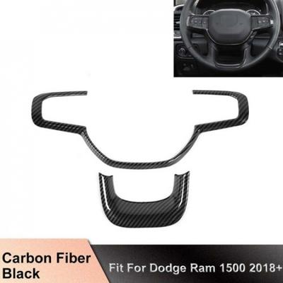 Wnętrze Konsola Kierownica POKRYWA OZDOBNA Dla Dodge Ram 1500 2018+ WŁÓKNO WĘGLOWE