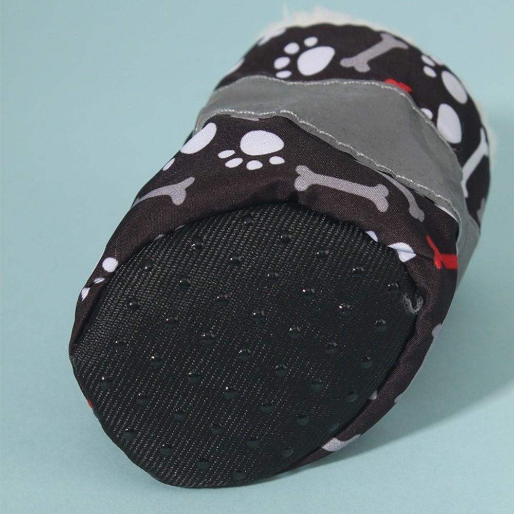 4Pcs Plush Winter Dog Shoes Warm Cats Puppy Socks Fashion Pet Snow Boots  for Small Medium Dog