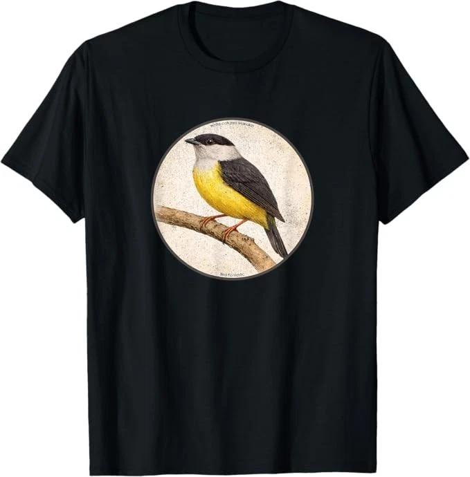 

Retro White-Collared Manakin T-Shirt Design *10 Colors* Tee by Bird Fantastic 3XL