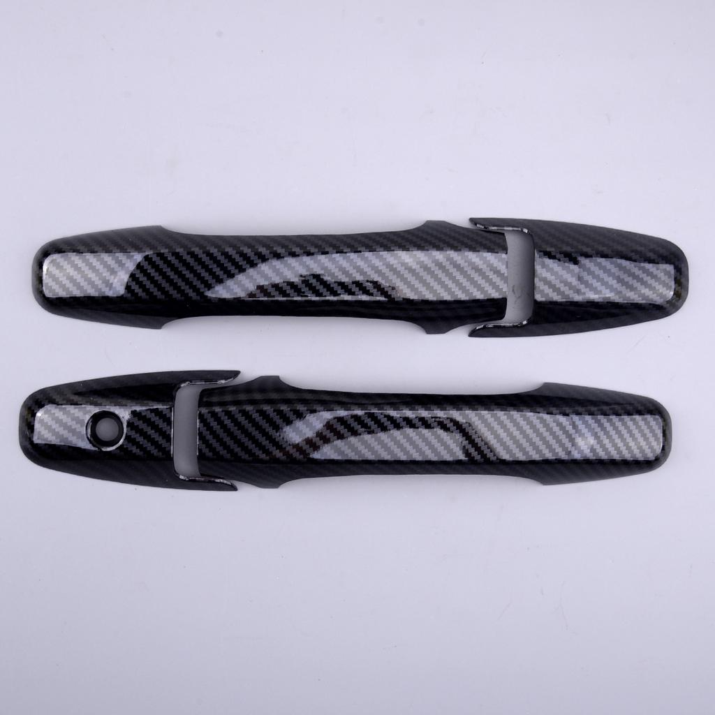 Car Carbon Fiber Style Exterior Door Handle Moulding Covers Trims Fit For Honda Civic Coupe 2 Door 2006 2007 2008 2009 2010 2011
