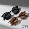 1/2 Pairs Small Round Sunglasses Women Men Vintage Skinny Cat Eye Eyewear Cute Narrow Cateye Sunglasses Set