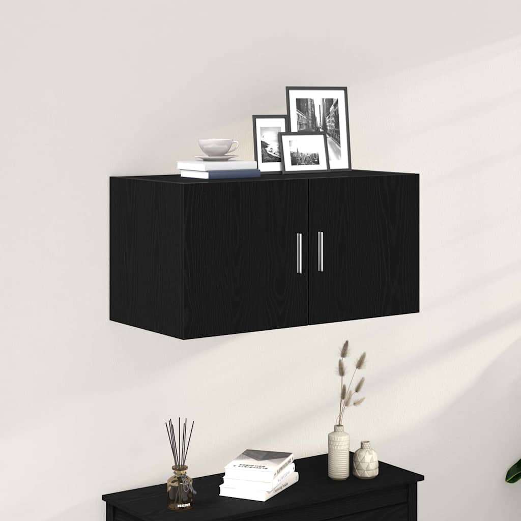 Wall Cabinet Black Oak Look 80 x 39 x 40 cm Engineered Wood