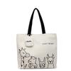 2025 autumn new leisure commuter large-capacity canvas bag women's niche shoulder bag graffiti portable tote bag