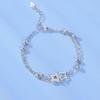 VENTFILLE 925 Sterling Silver Star Bracelet Fashion Korean Five-pointed Star Crystal Double Bracelet