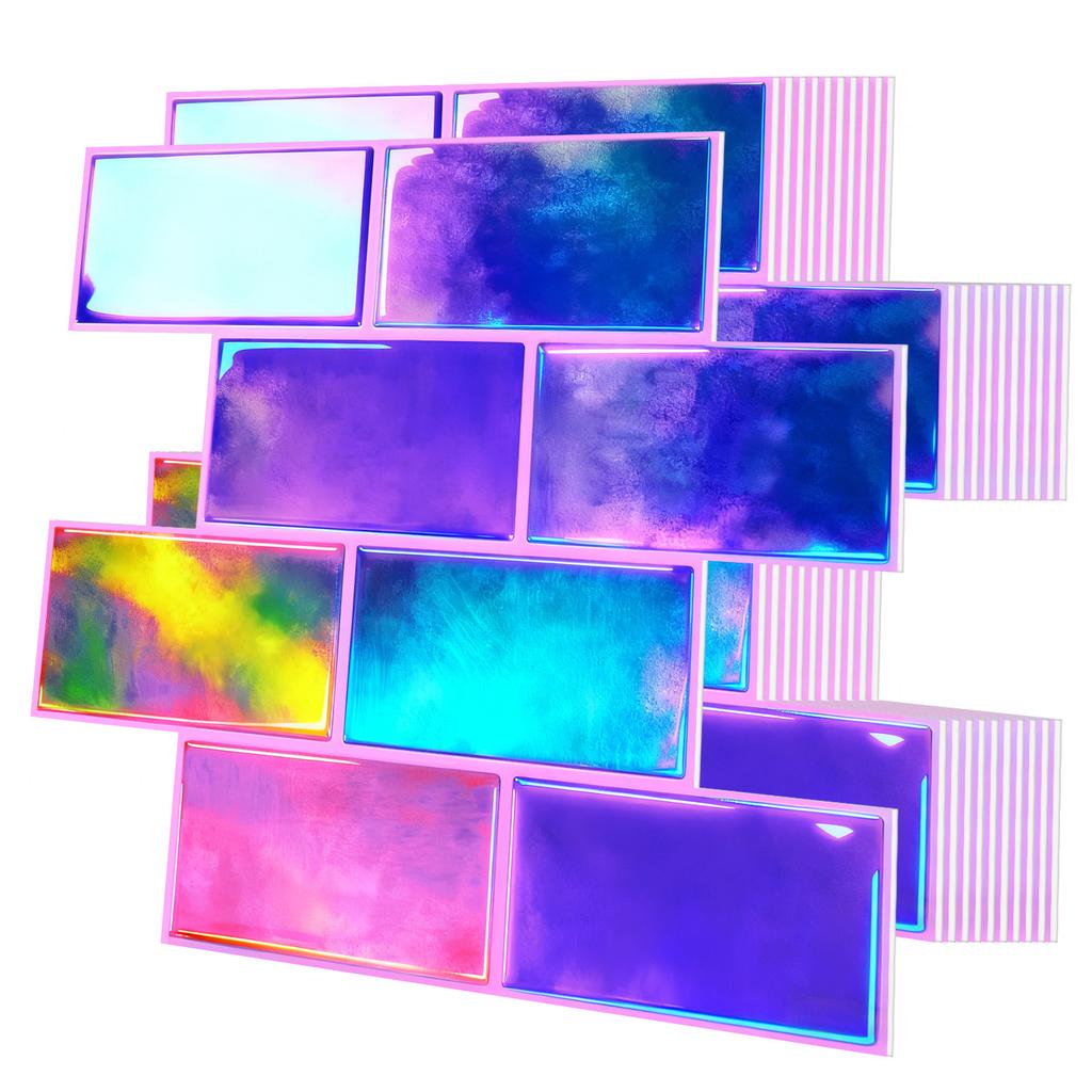 10Pcs Modern Minimalist Mosaic Stick on Backsplash for Kitchen," Peel and Stick Self Adhesive Wall Tiles Back Splashes for Bathroom Brown Marble Look