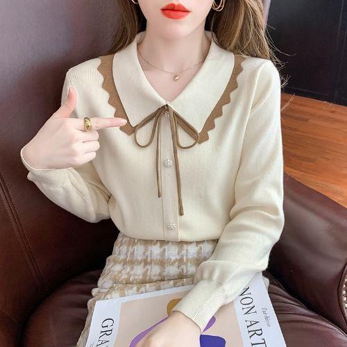 

Undercover Женский осенне-зимний кукольный воротник-бантик вязаный свитер модный свитер S красный