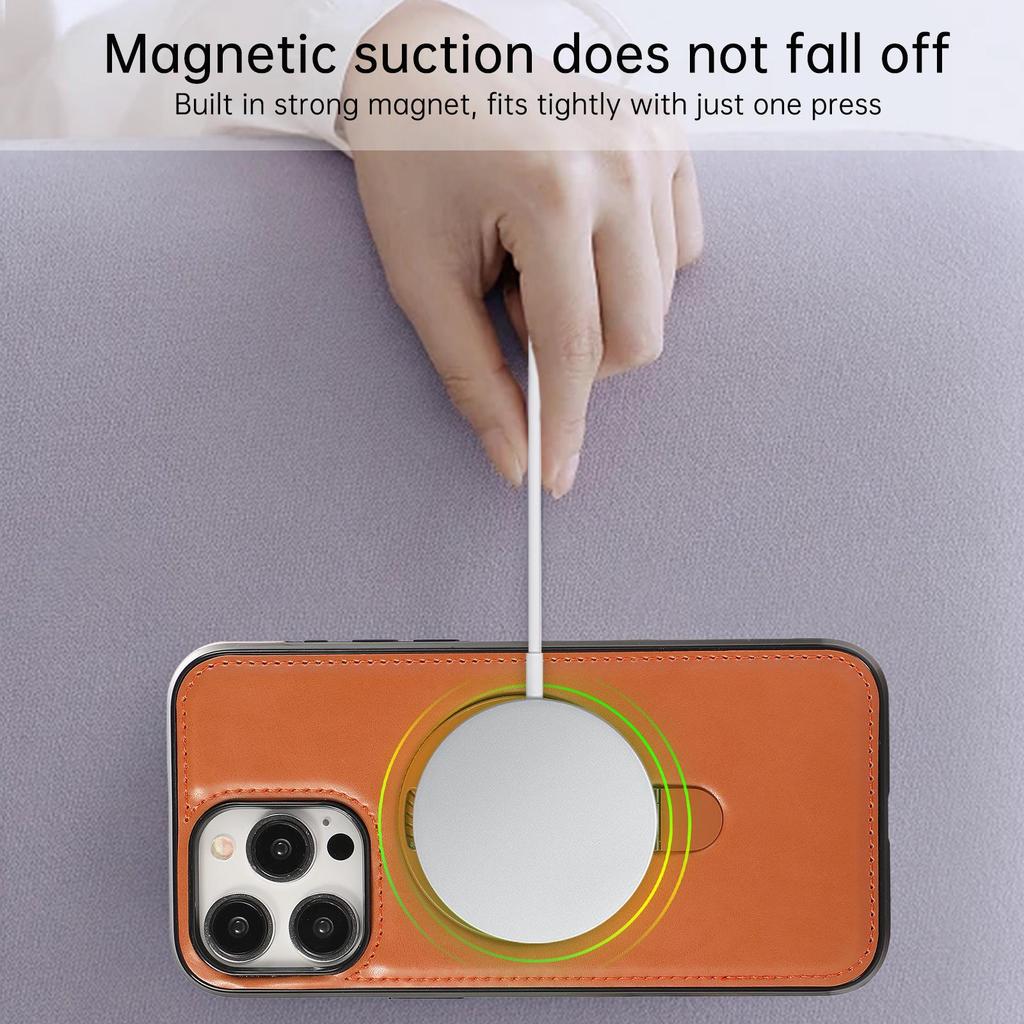 Magnetische Ringhalterung für iPhone15ProMax mit kabelloser MagSafe-Ladeunterstützung und seitlicher Aufkleber-Schutzhülle