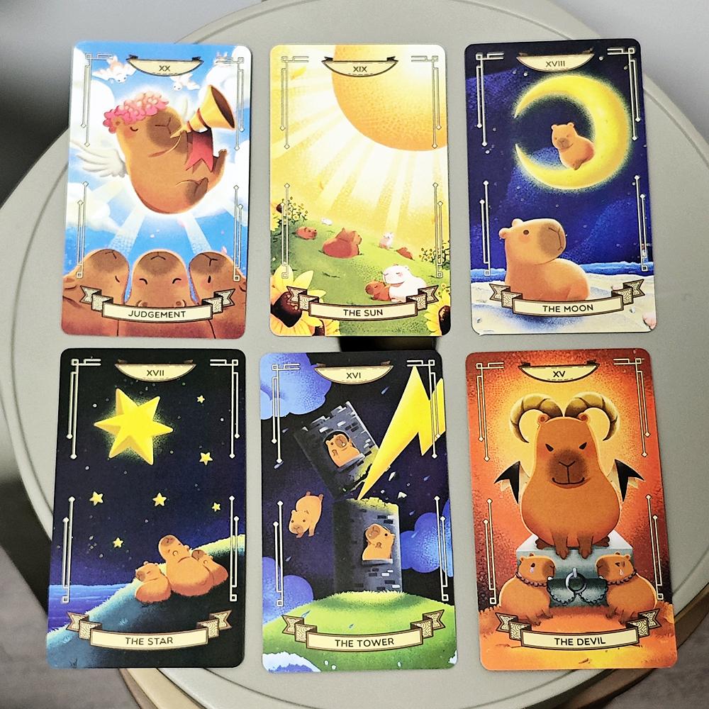 Capybara Tarot Deck 10.3*6cm 78 Cute Tarot Cards Bring That Soothing Vibe and Energy Into A Tarot Deck