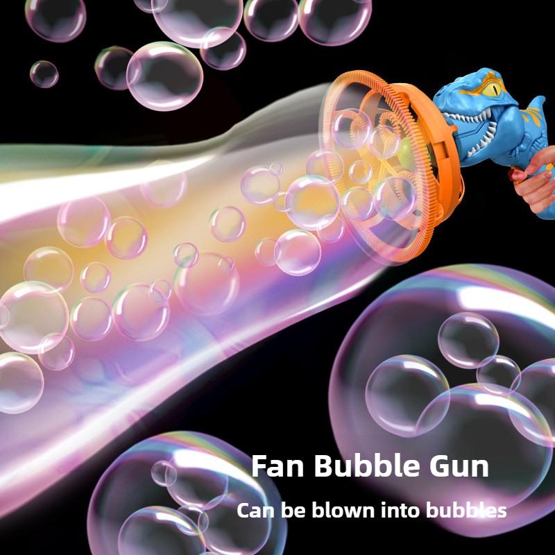 Electric Fan Bubble Gun Toys For Kids Dinosaur Soap Bubble Blower Children Bubble Machine Maker Children Summer Outdoor Bath Toy