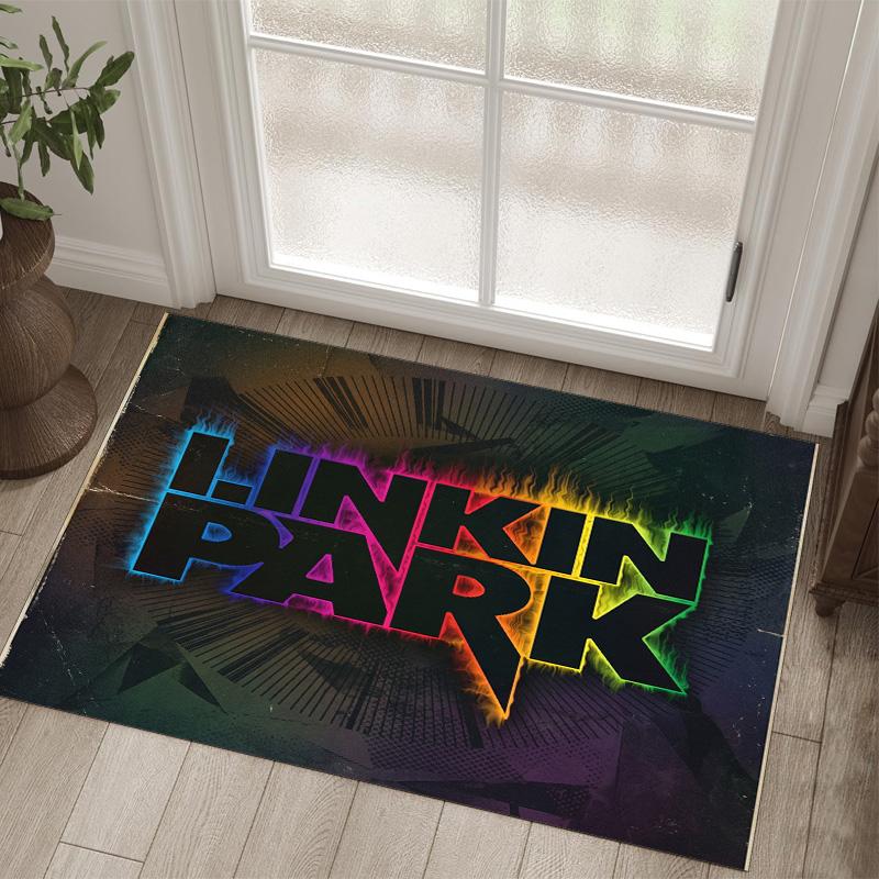 Linkin Park Design Crystal Velvet Carpet Cozy Non?Slip Printed Rug For Bedroom Living Room Entrance