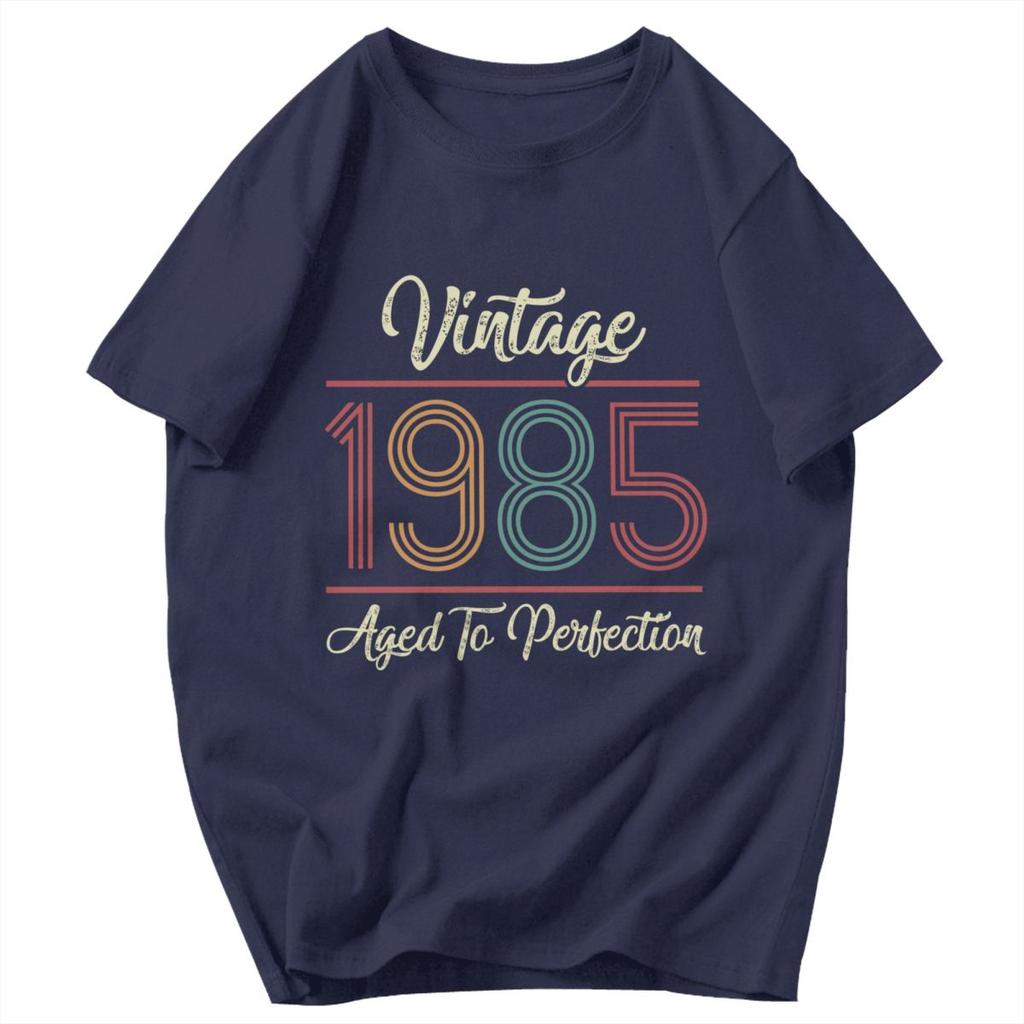 Men T Shirt 1985 40th Birthday Awesome Pops Y2K Graphic Crewneck Unisex Clothing T Shirts