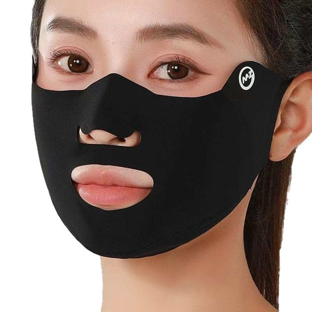 New Breathable Ice Silk Mask Washable Anti-UV Sunscreen Mask Dustproof Face Veil Four Seasons