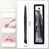 1PC Double Sided Purple Nail Tweezers Silicone Pressing Head Nail Tweezers Sticker Picker Nails Tools Stainless Manicure Tools