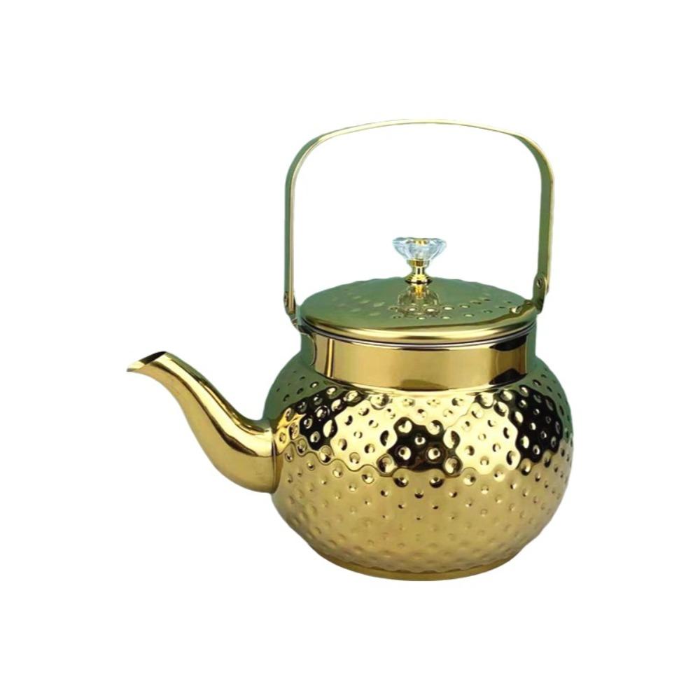 

with Strainer Hammered Tea Kettle Thickened Loose Leaf Teapot Stainless Steel Teapot Office 1500ML золотий