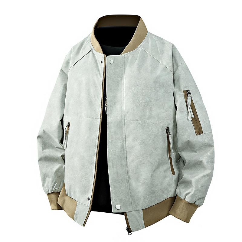 

New, jacket men, baseball uniforms men, color leather flight uniforms loose tide brand two open 4XL