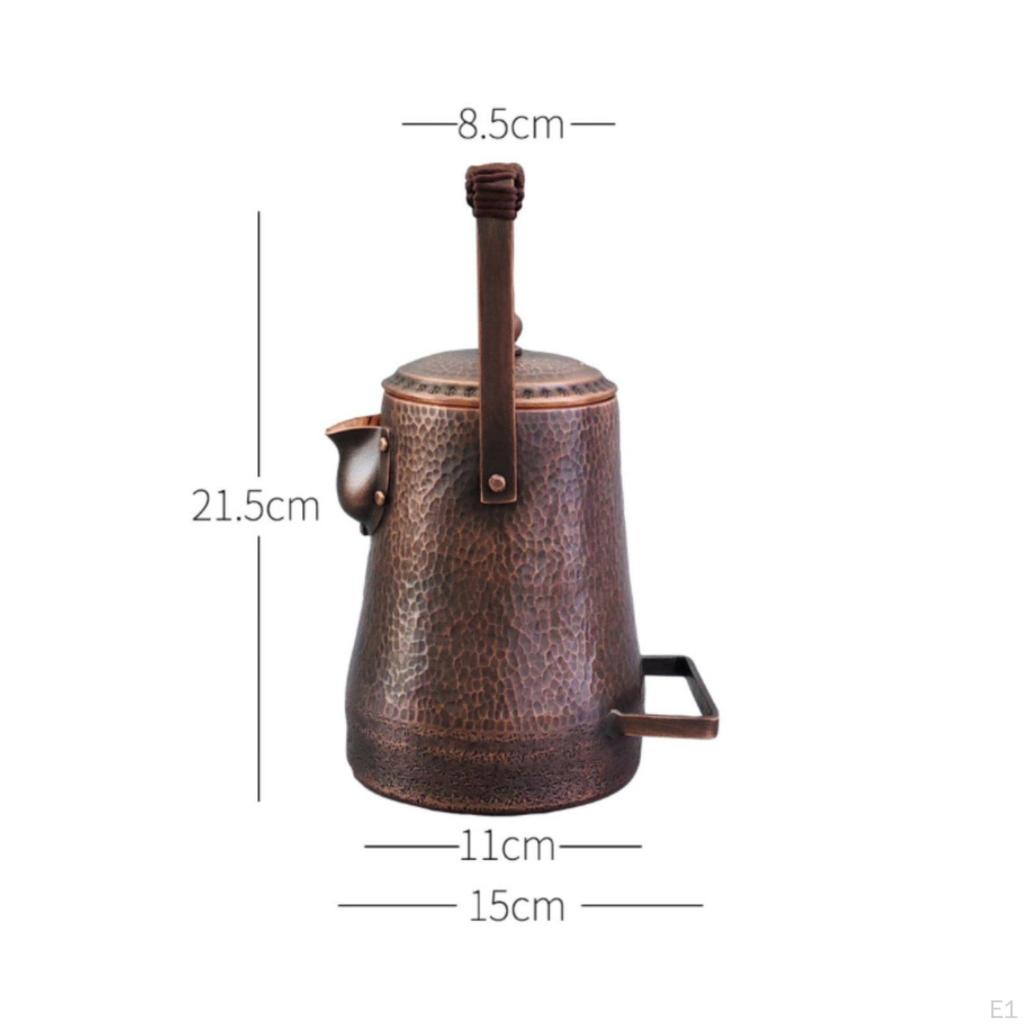 Hammered Copper Tea Kettle Thickened Body Handmade Pot Traditional Craftsmanship