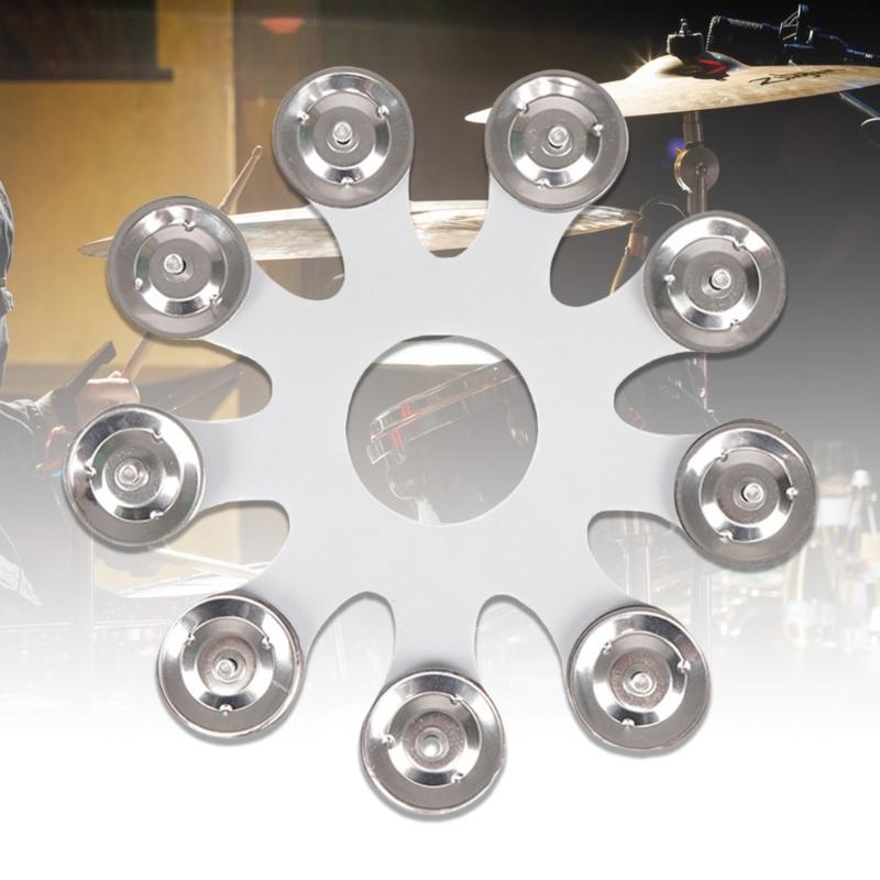 Drum Cymbal Bells Drum Tambourine Musical Instrument Drum Accessory Bells Cymbal Ching Rings Metal Texture for Drum