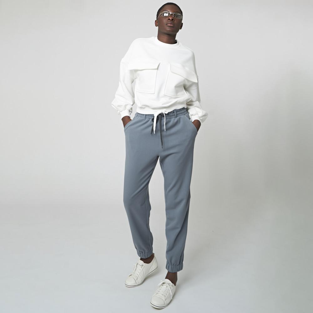 ATHPLATFORM Au32Pt04 Tapered Elastic Waist Jogger Pants_Gray Blue