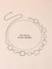 1pc Women's Square Metal Waist Chain, Engraved Hollow Out Belt, Fashion Body Chain for Dresses & Jeans