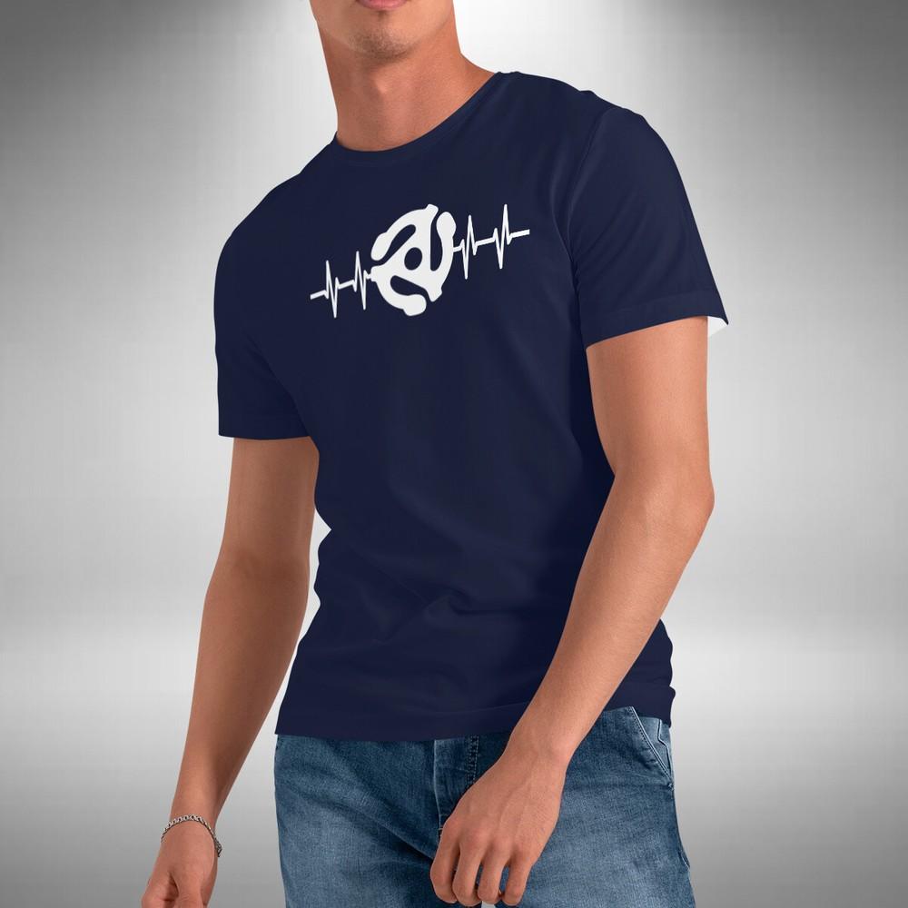 

45 RPM Adapter Heartbeat T-Shirt Music Record Spindle Vinyl Small to 5XL 4XL