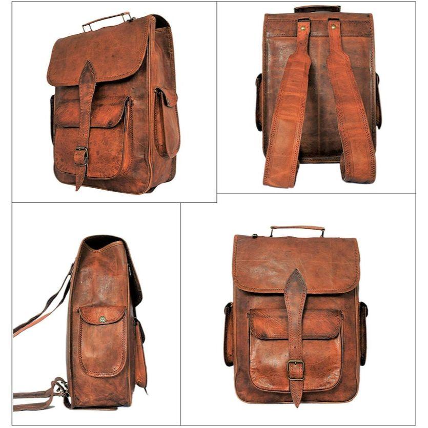 Kožený batoh na notebook pro muže a ženy, Cestovní batoh, Turistický batoh, Studentský batoh, Batoh na batoh Vánoční dárek