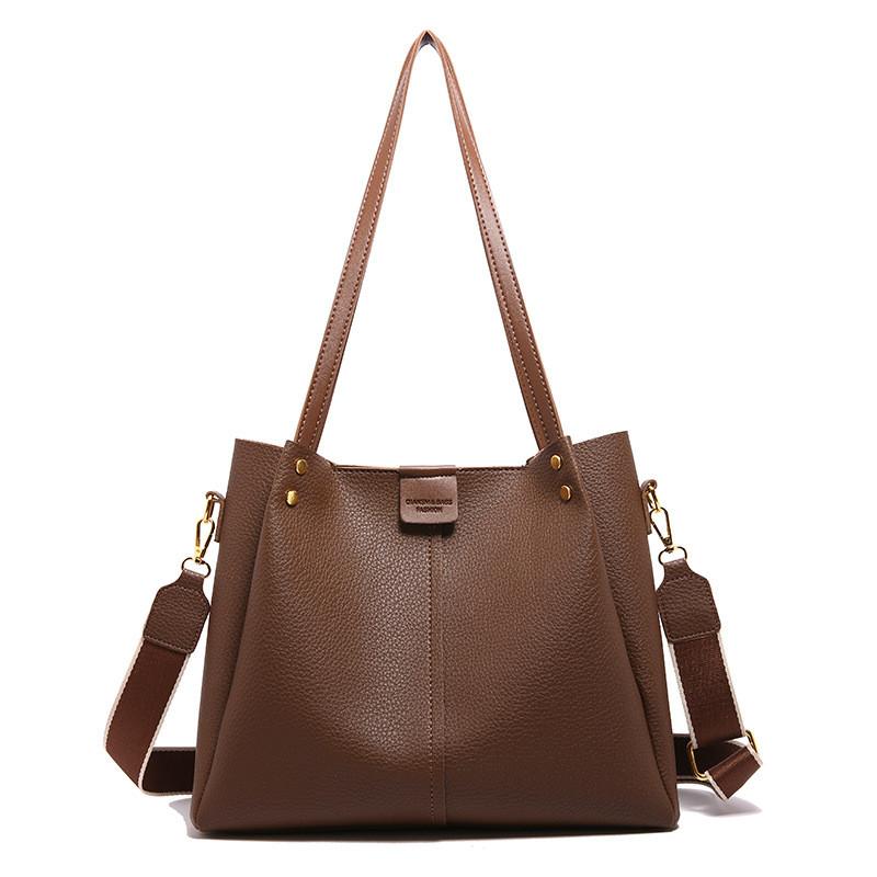 

Elegant Pu Tote Bag For Women 2024 Trendy And Functional Large Capacity For Everyday Use кавовий