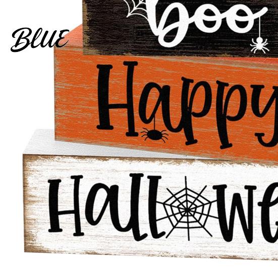 Orange And Black Party Props Halloween Ghost Decoration Wooden Sign Tiered Tray Ornament Farmhouse Rustic Holiday Centerpieces Tabletop Centerpiece