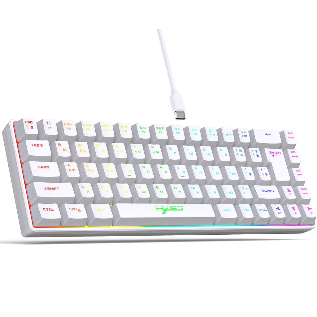 Xiaomi 68 Keys Gaming Keyboard USB Wired Portable 20 RGB Backlight Spanish Korean Russian Keyboard for Windows Laptops Computer