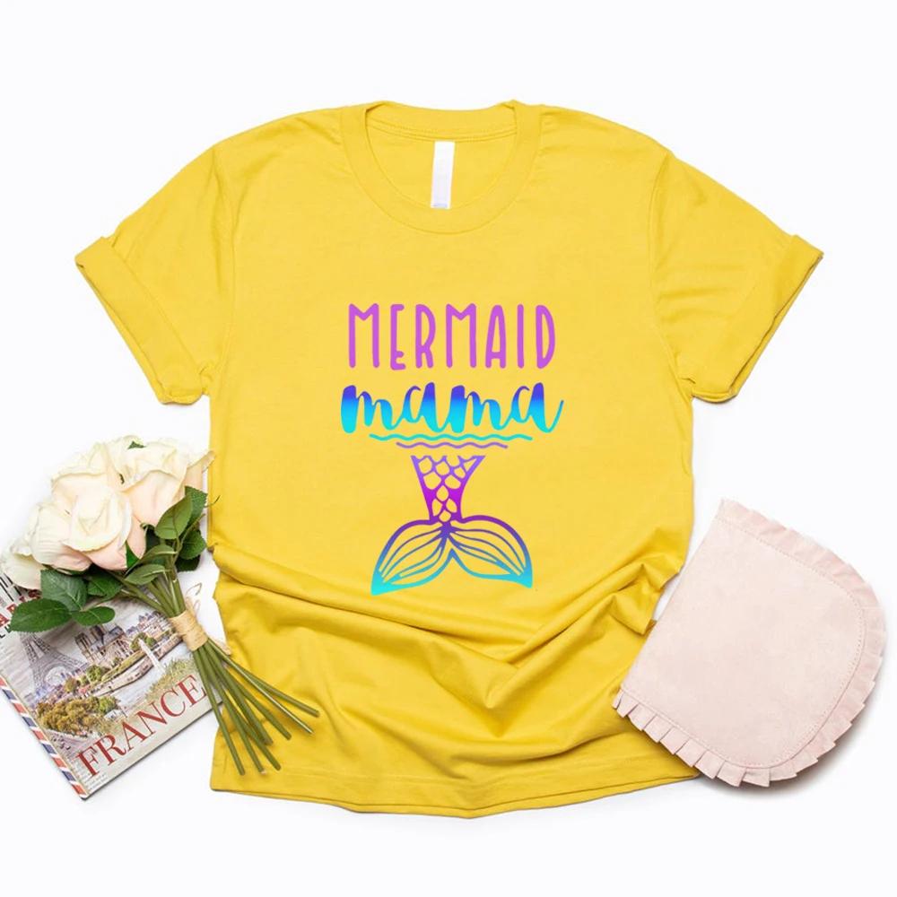 Mermaid Mama T Shirt Mermaid Mom Shirt Mermaid Birthday Party Shirts Mothers Day Gift Tees Woman Tshirts Graphic T Shirts Female