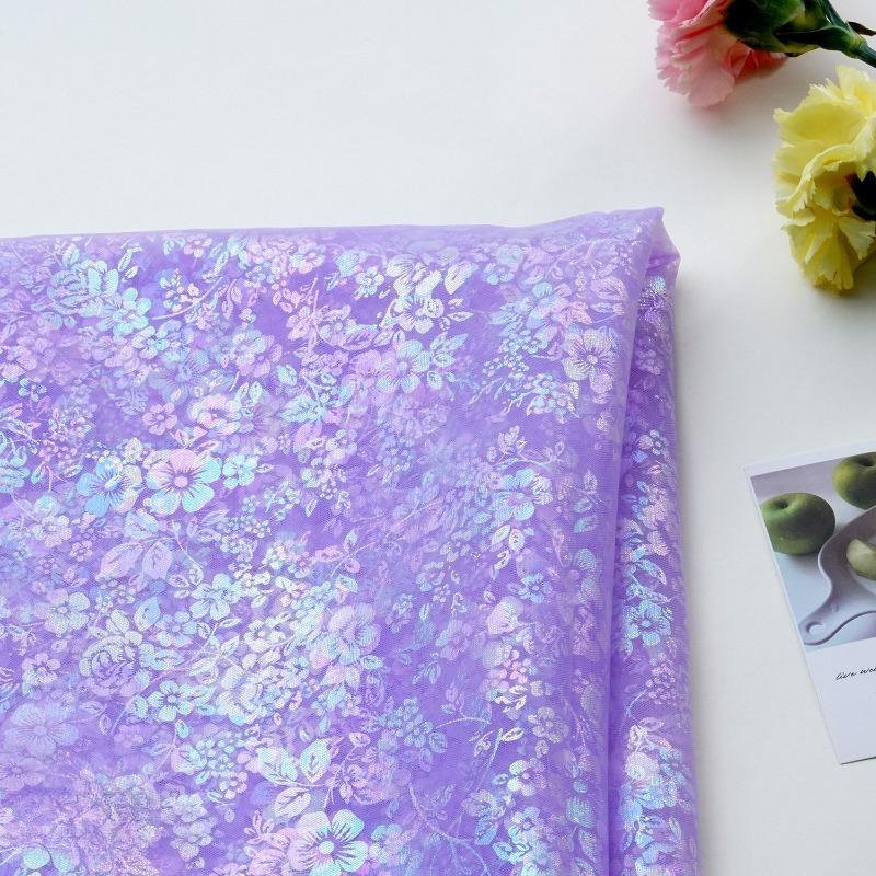 1/3/5 jardów iridescentna gradientowa drukowana tkanina siatkowa na ręcznie robione DIY szycie odzieży spodni spódnic akcesoria dekoracyjne wykończenia kokardek