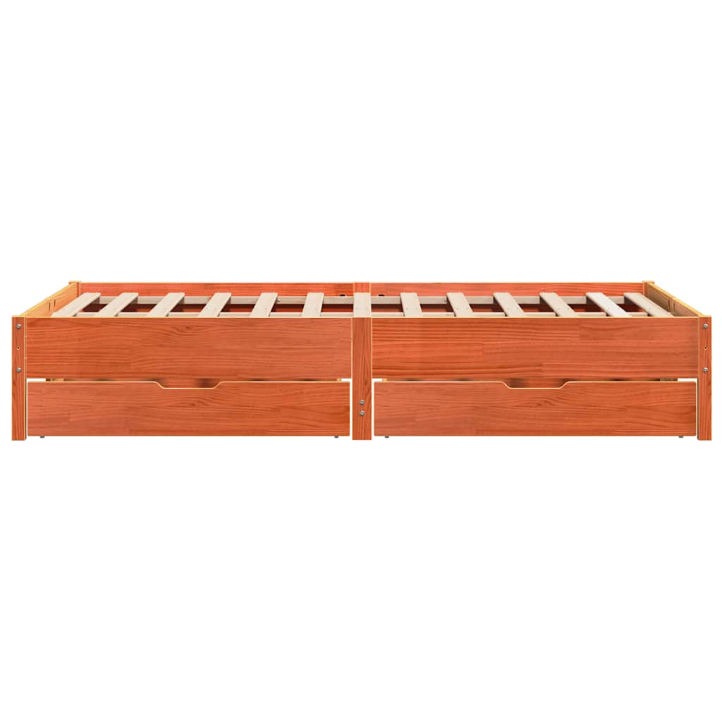 Vidaxl Bed Without Mattress, Waxed Brown, 140X200 Cm, Pine Wood