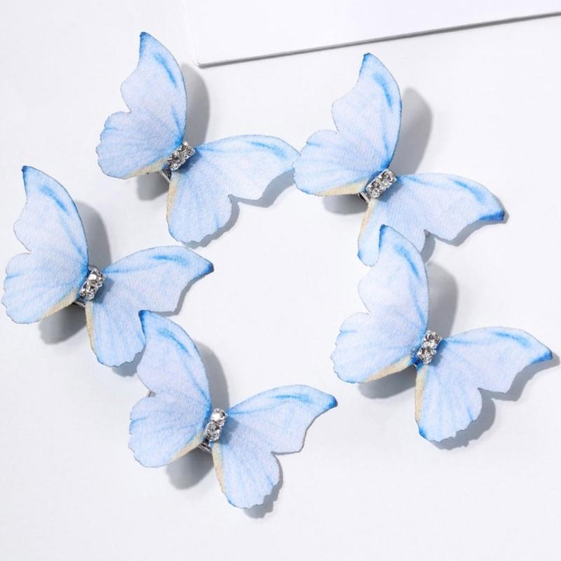 Pack Of 5 Butterfly Hair Clip For Women Girl Hair Accessories Side Barrettes For Parties Proms School Event Wear