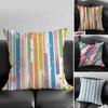 Classic Striped Pillow Case Home Dorm Chair Back Short Plush Double-sided Printing Office Nap Time Cushion Cover