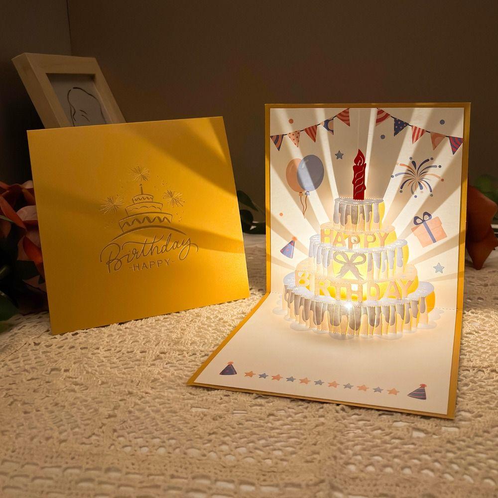 Hollow Paper Carving Musical Birthday Greeting Cards  Birthday Party Supplies