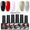6-Color Nail Polish Glue Set, Popular Color Nail Glue, Phototherapy Nail Polish Glue Can Be Matched Arbitrarily.