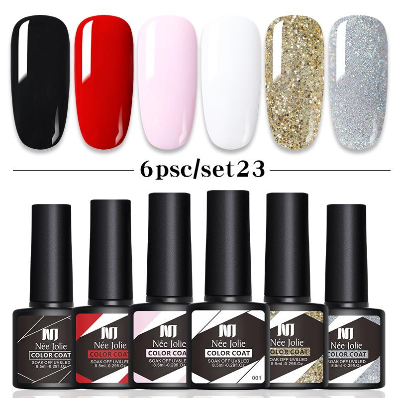 6-Color Nail Polish Glue Set, Popular Color Nail Glue, Phototherapy Nail Polish Glue Can Be Matched Arbitrarily.
