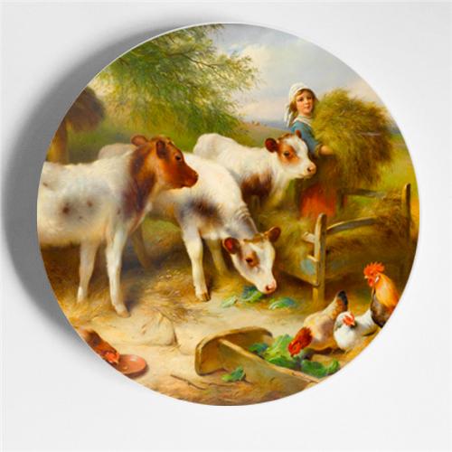 Walter Hunt Fratelli Pittura Arte Piatto Edgar Hunt Animale Cane Gatto Pecora Cavallo Piatto Decorativo Piatto da Appendere Arte Sfondo