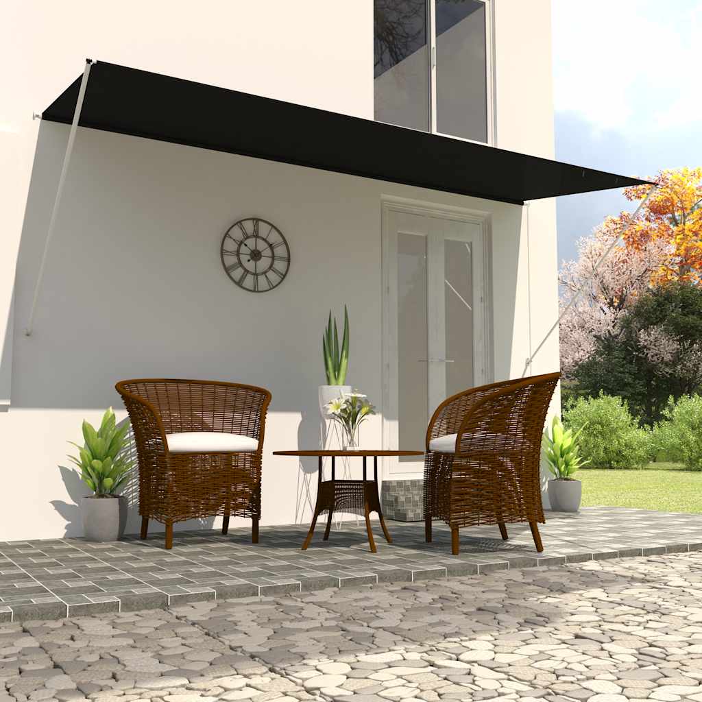 vidaXL Einziehbare Markise 400×150 cm Anthrazit rauchige schwarz