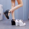 2025 Summer New Fashion Thick Bottom Shoes Comfort Women High Heels Round Head Minimally Designed Interior Height Boosting Shoes
