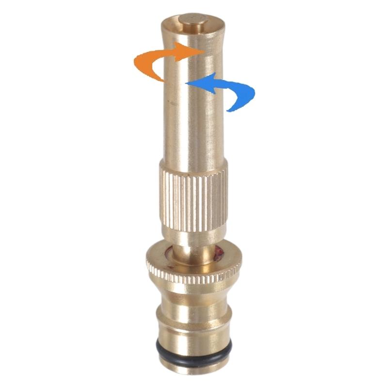 Spray Hose Nozzle Replacement Adjustable Brass Nozzle for Car Washing Gardening High Pressure Nozzles Heavy Duty