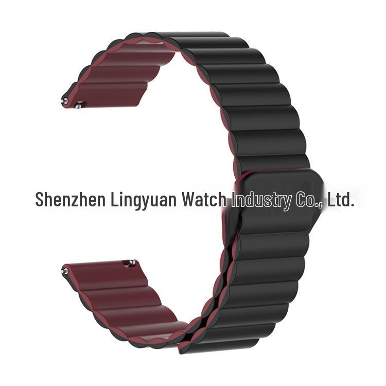Huawei GT5 & Samsung Two-Tone Silicone Magnetic Loop Watch Strap (16mm/18mm)