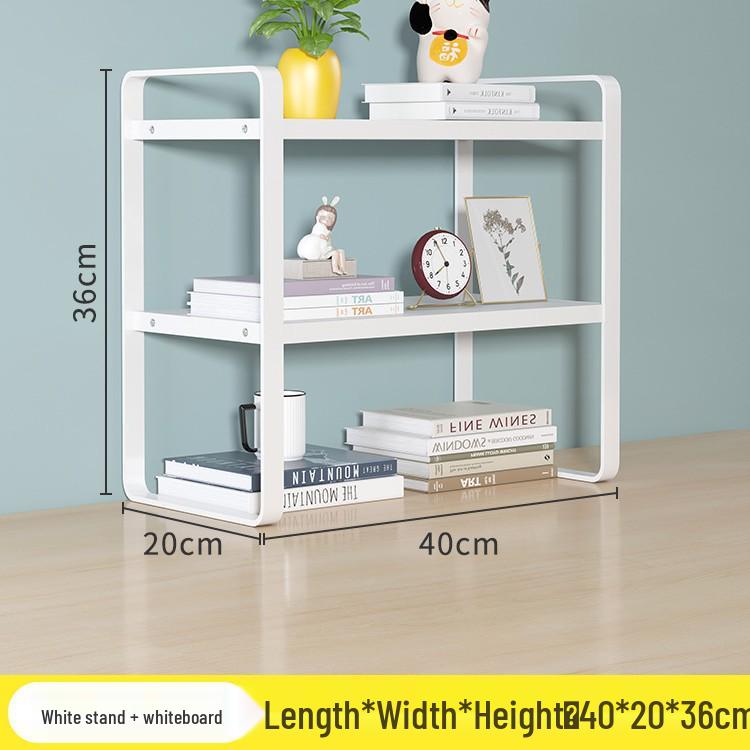 Dual-Layer Desktop Storage Rack & Office Organizer Bookshelf