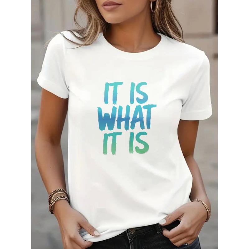 Plus Size White T-Shirt with Let It Be S белый
